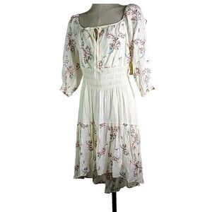 Anthropologie Fig and Flower‎ Hi-Low Dress-Sz M-Milkmaid-Cottagecore-Peasant
